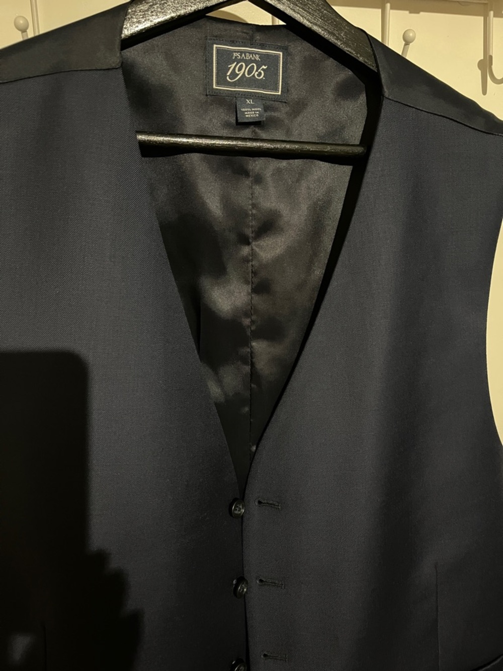 Jos A Bank.  Men's Navy Wool Blend Vest
